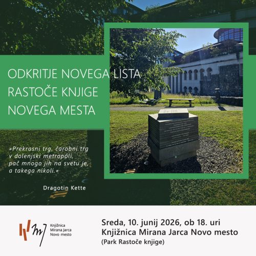 Slika dogodka Odkritje novega lista Rastoče knjige Novega mesta
